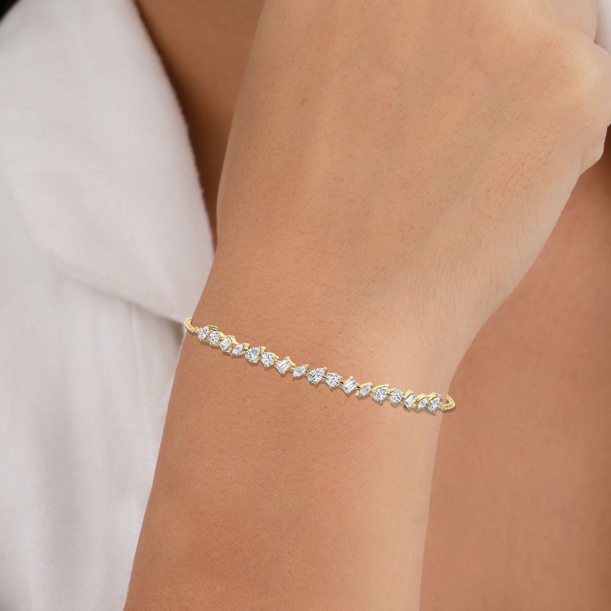 silver bracelet with stones