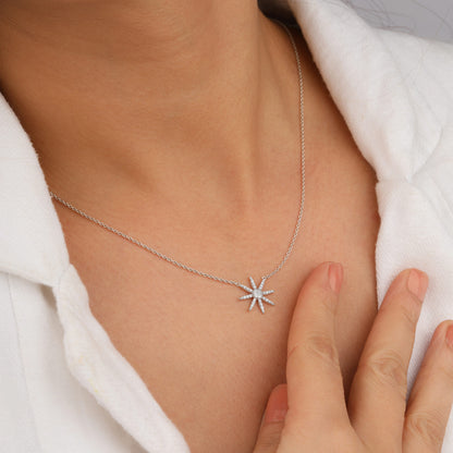 Silver necklace with a star-shaped pendant