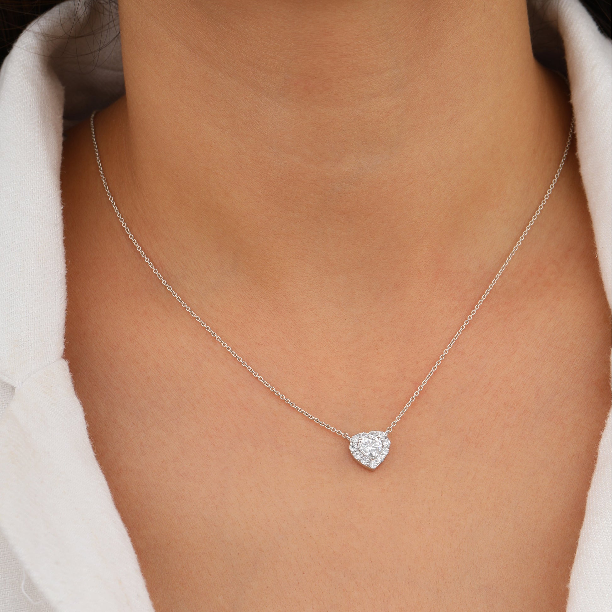 Heart-shaped diamond necklace