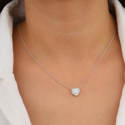 Heart-shaped diamond necklace