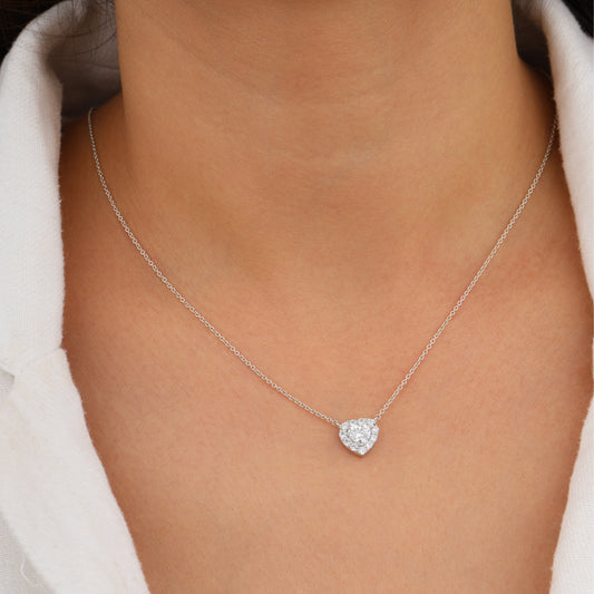 Heart-shaped diamond necklace