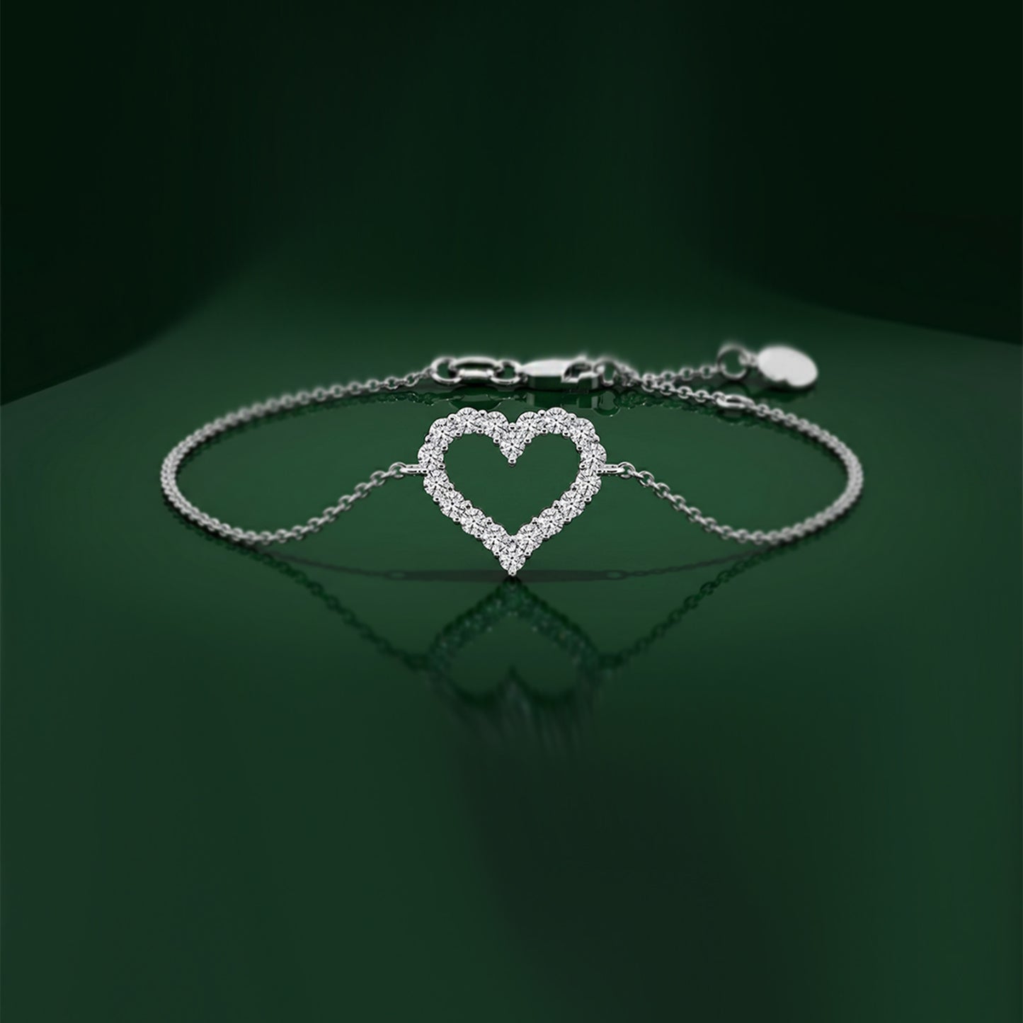Heart Diamond Silver Bracelet for Women