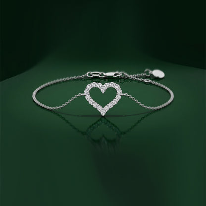 Heart Diamond Silver Bracelet for Women