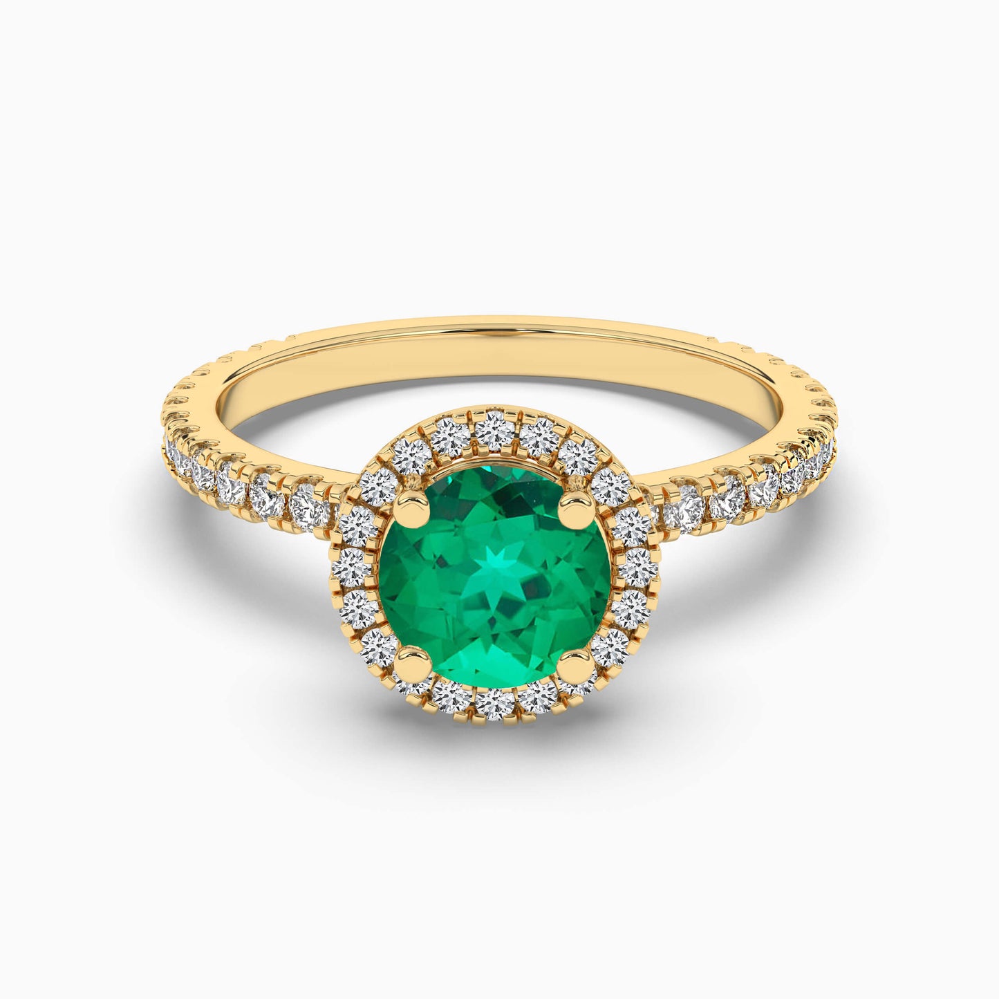 round diamond halo ring