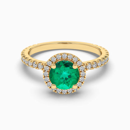 round diamond halo ring