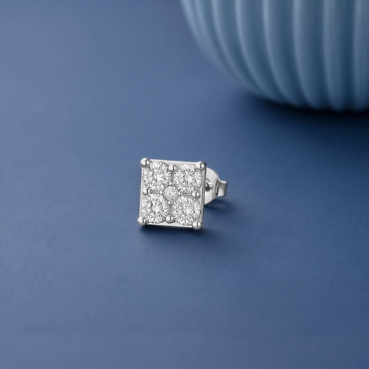 silver men's stud earrings