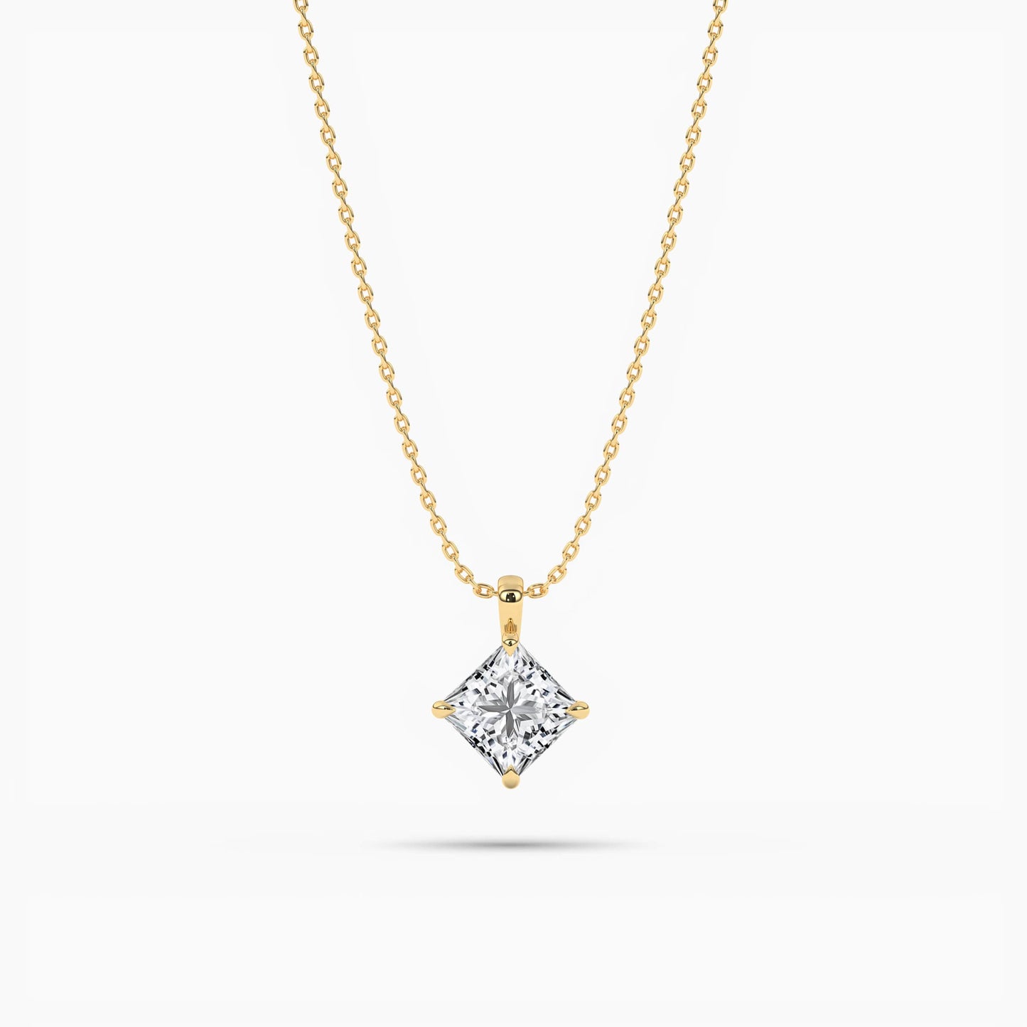Princess Diamond Pendant Silver