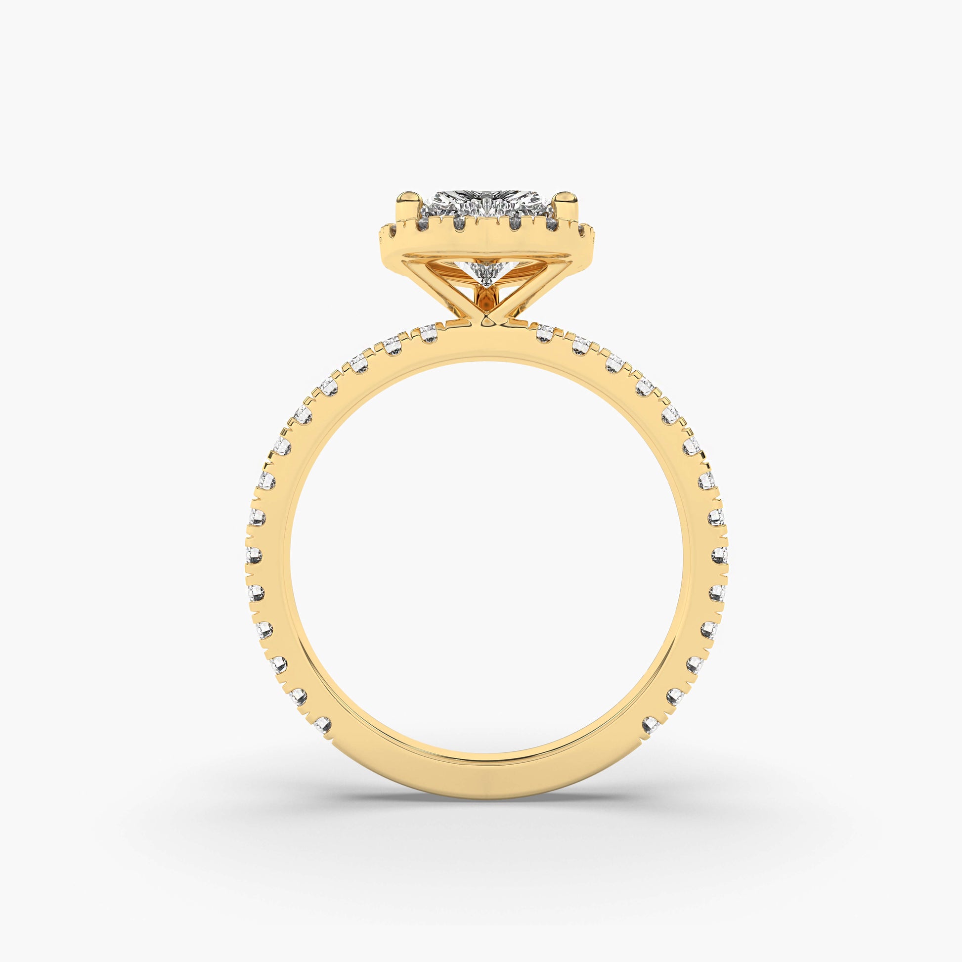 Diamond Halo ring with heart shape