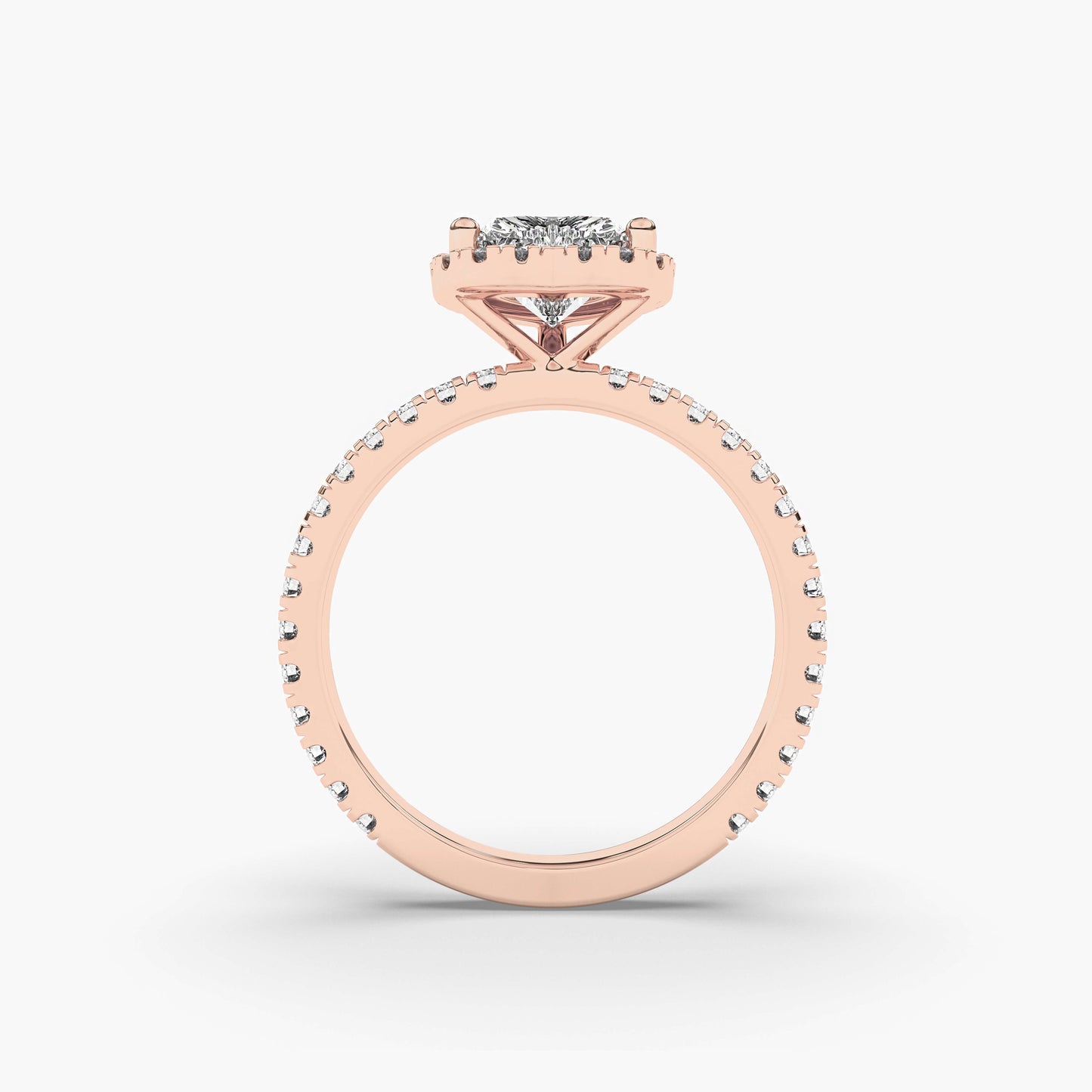 heart diamond silver ring