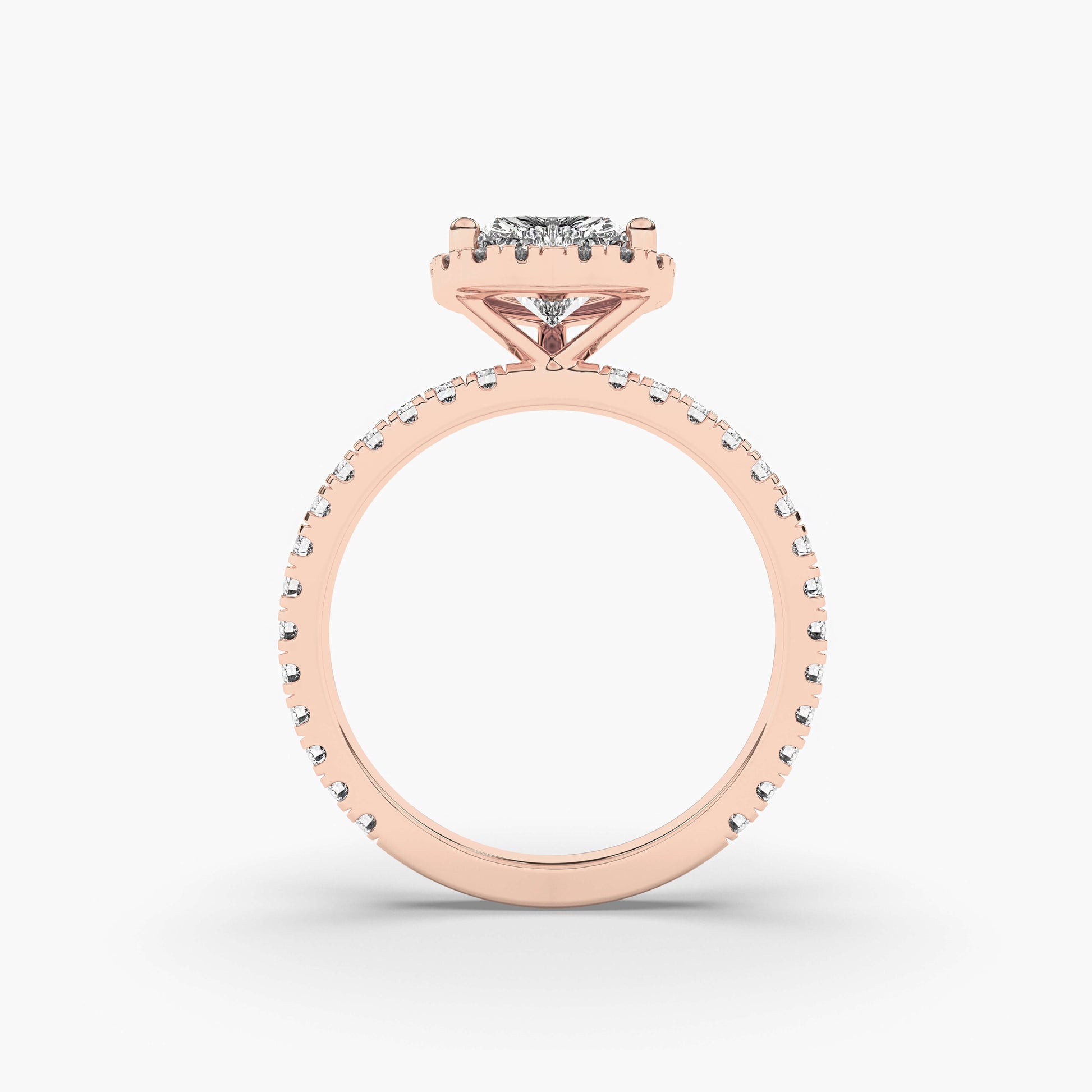 heart diamond silver ring