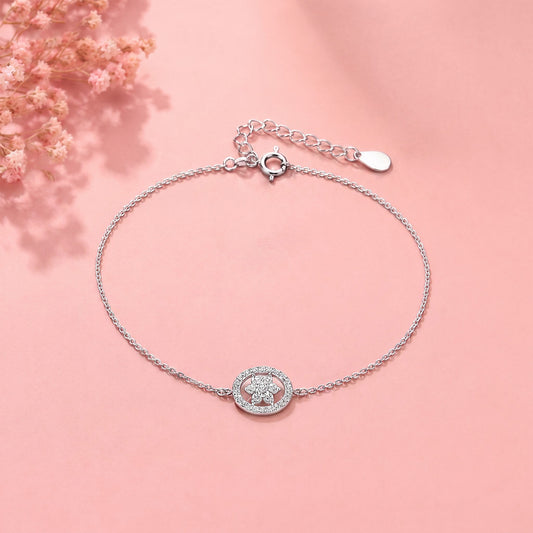 Silver flower diamond bracelet price