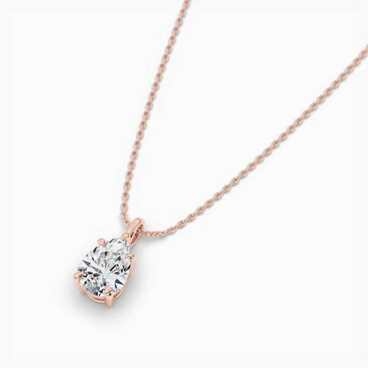 Rose gold-plated necklace with a clear gemstone 