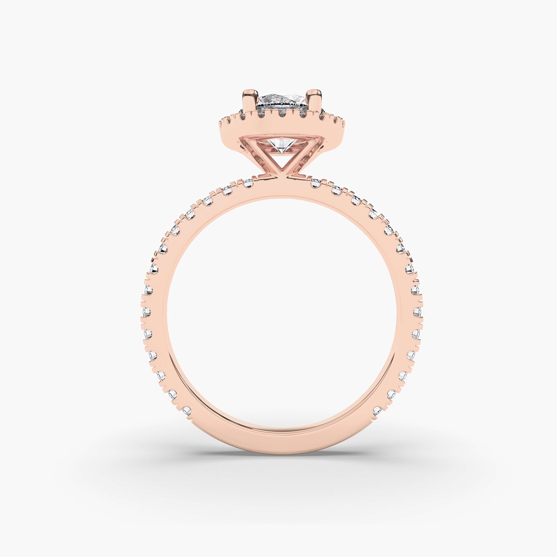 Rose gold ring with diamond 
