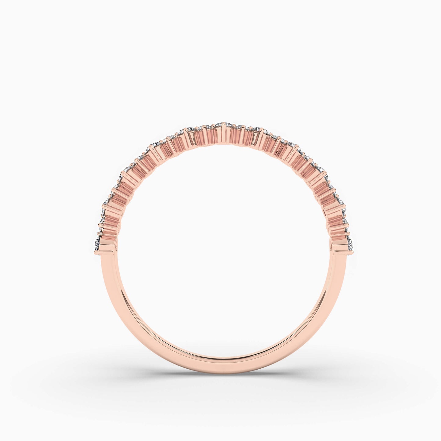 Rose gold ring with small diamonds 