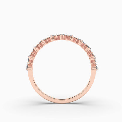 Rose gold ring with small diamonds 