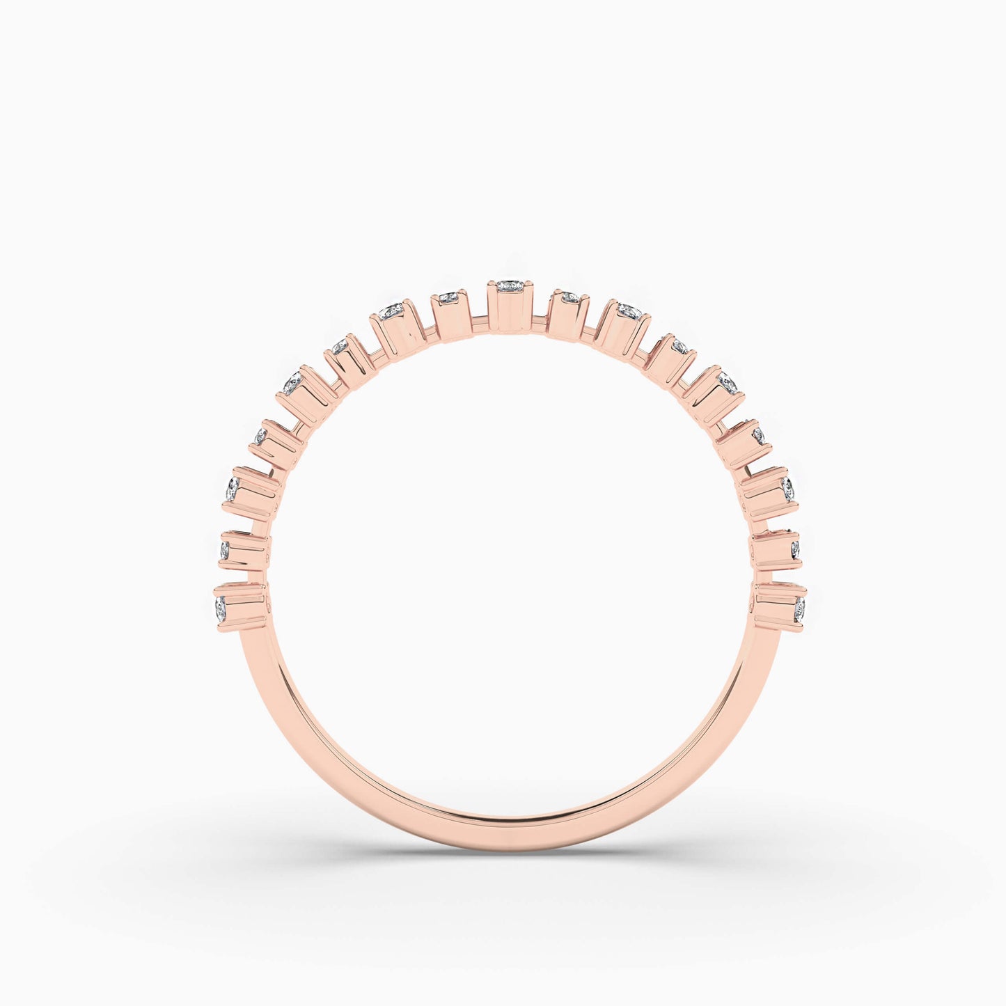 Rose gold ring with small diamonds