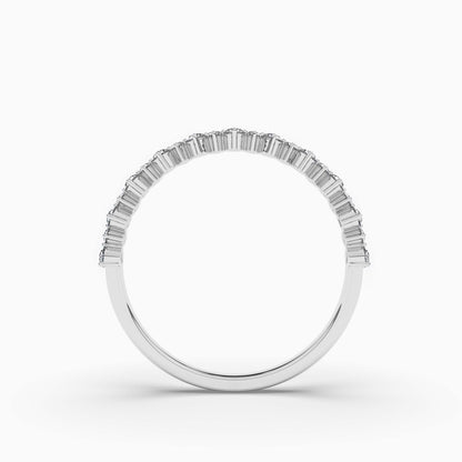 Silver ring with baguette cut diamonds 