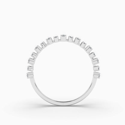 Silver ring with baguette cut diamonds 