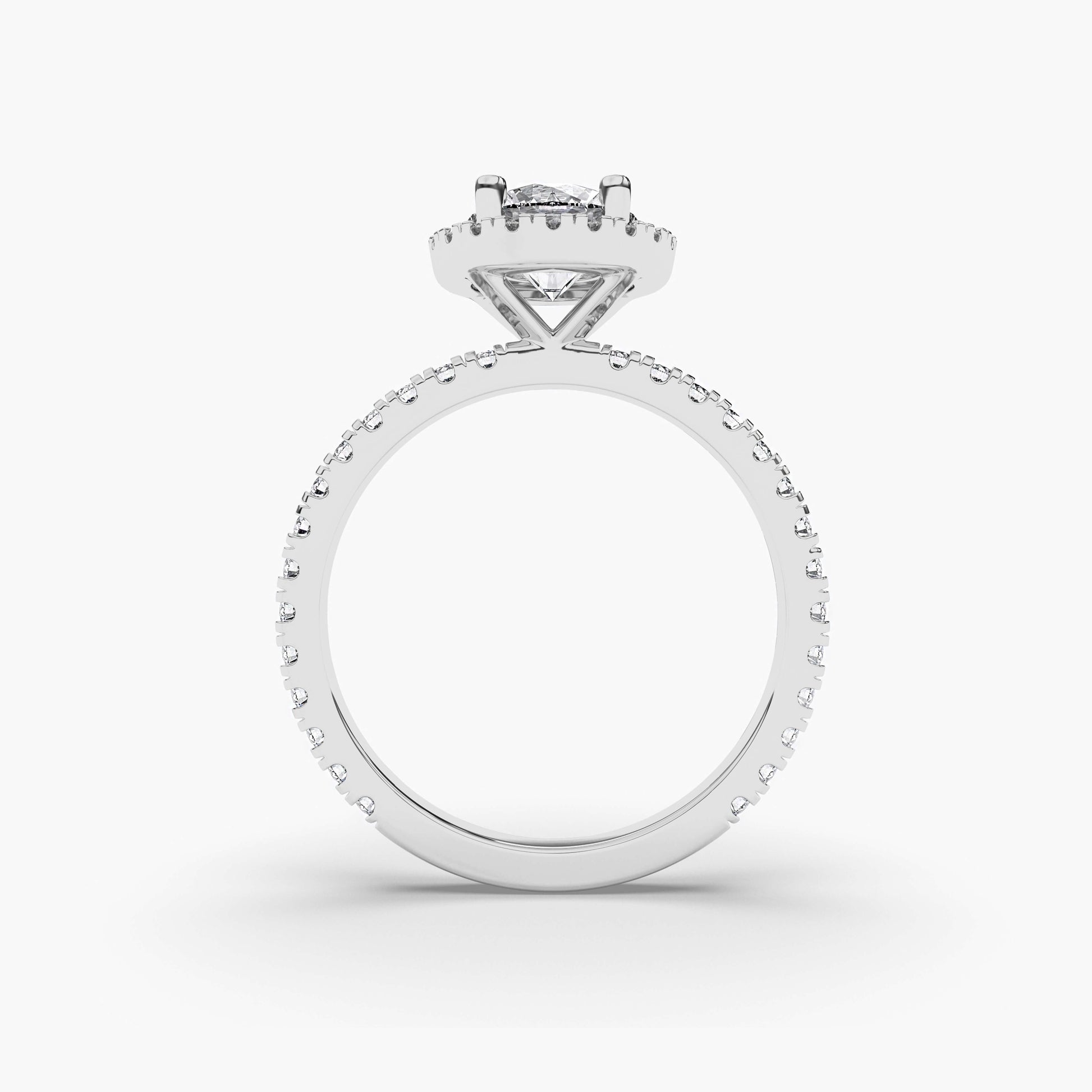 round diamond silver solitaire ring