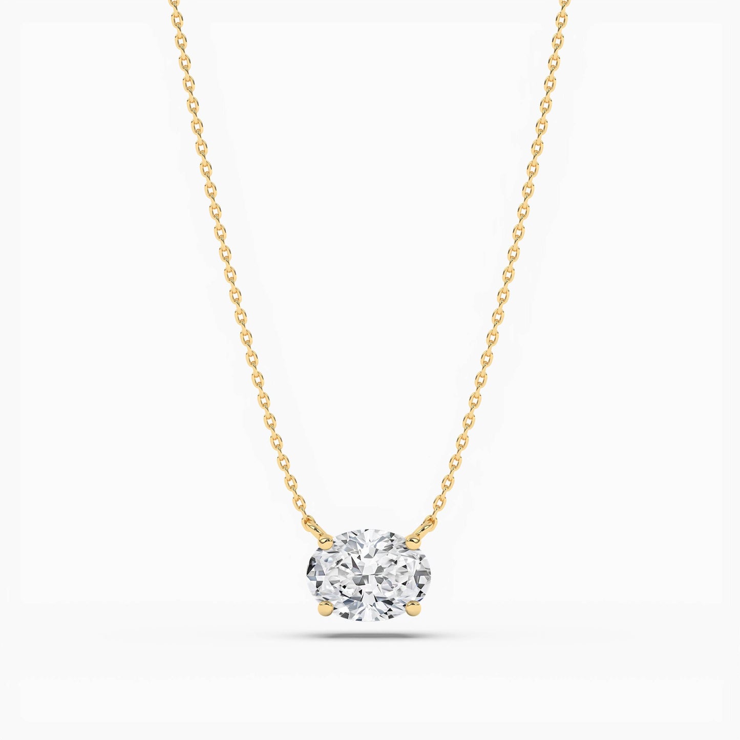 horizontal oval diamond necklace