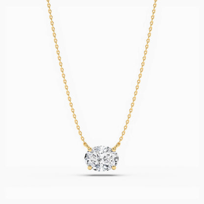horizontal oval diamond necklace