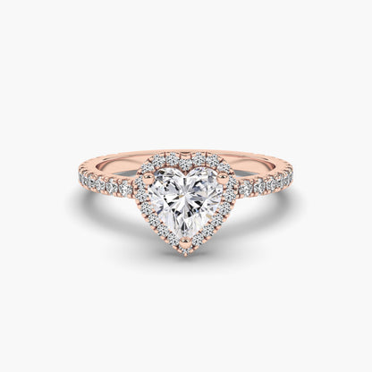 SIlver halo ring rose gold plated