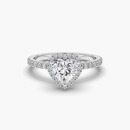 Diamond ring with a heart-shaped center stone