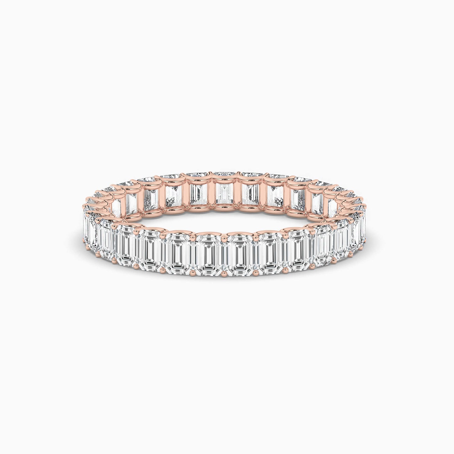 sterling silver diamond band rose gold