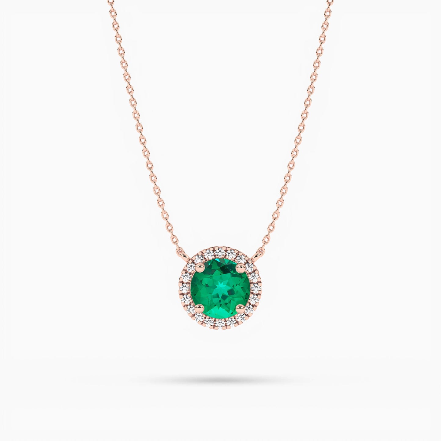 green stone diamond necklace​