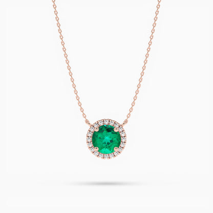 green stone diamond necklace​