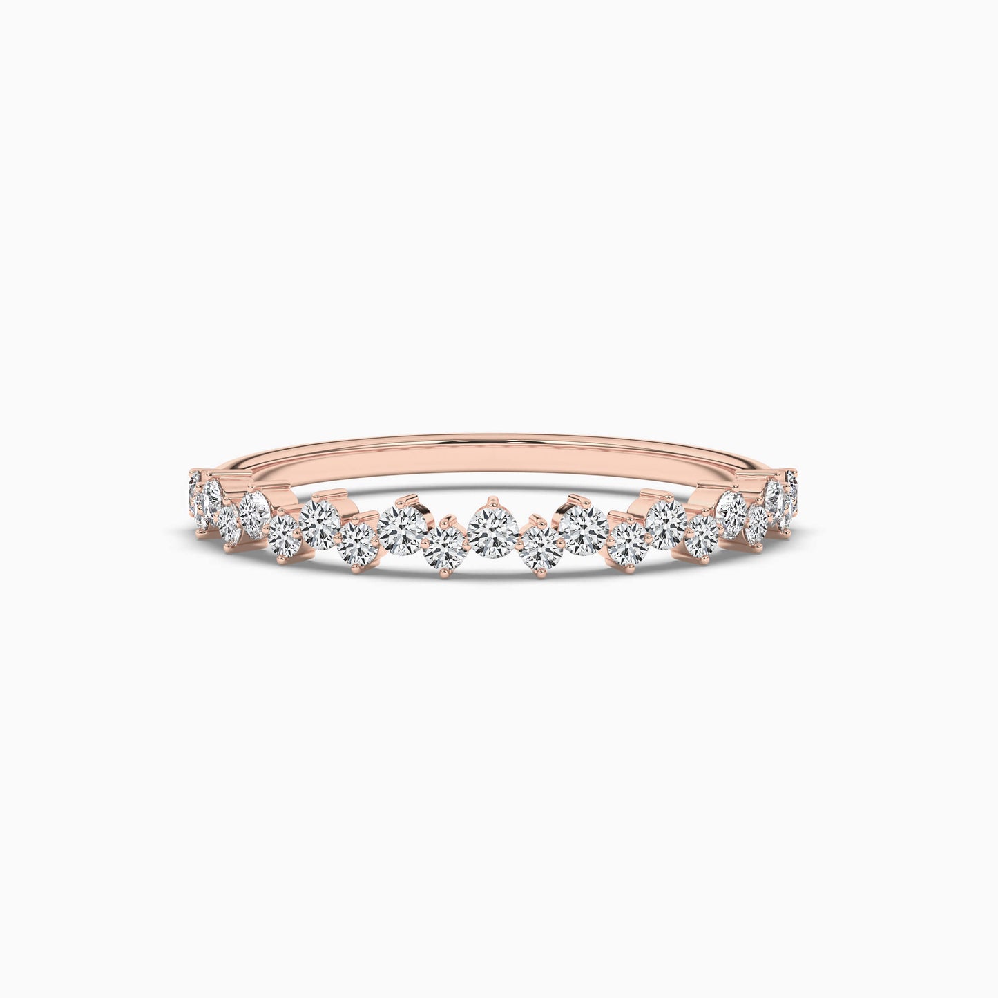 Rose gold ring with diamonds 