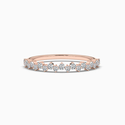 Rose gold ring with diamonds 