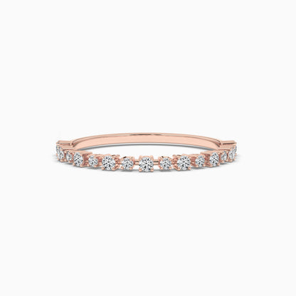 Rose gold ring with diamonds