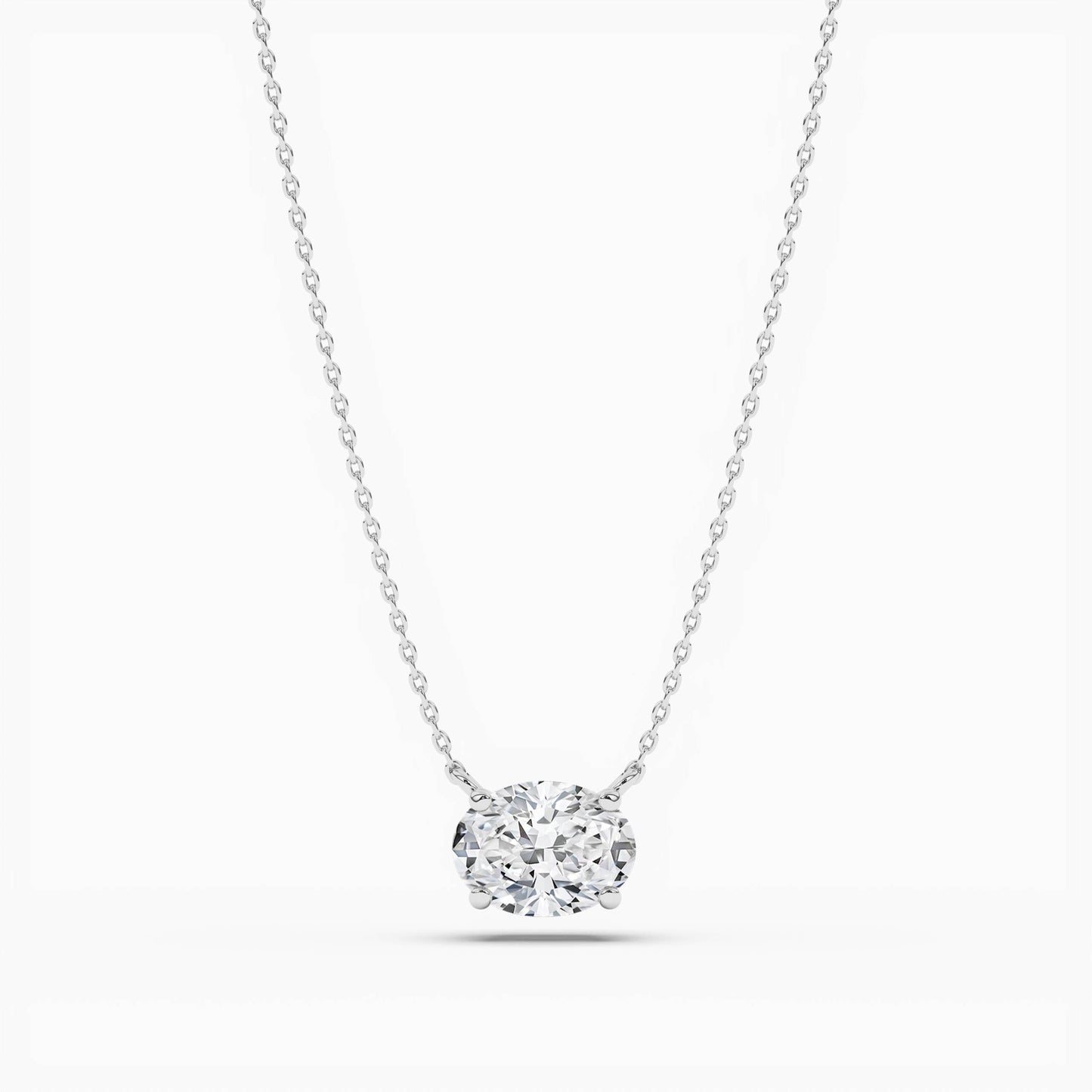 Diamond necklace on a white background