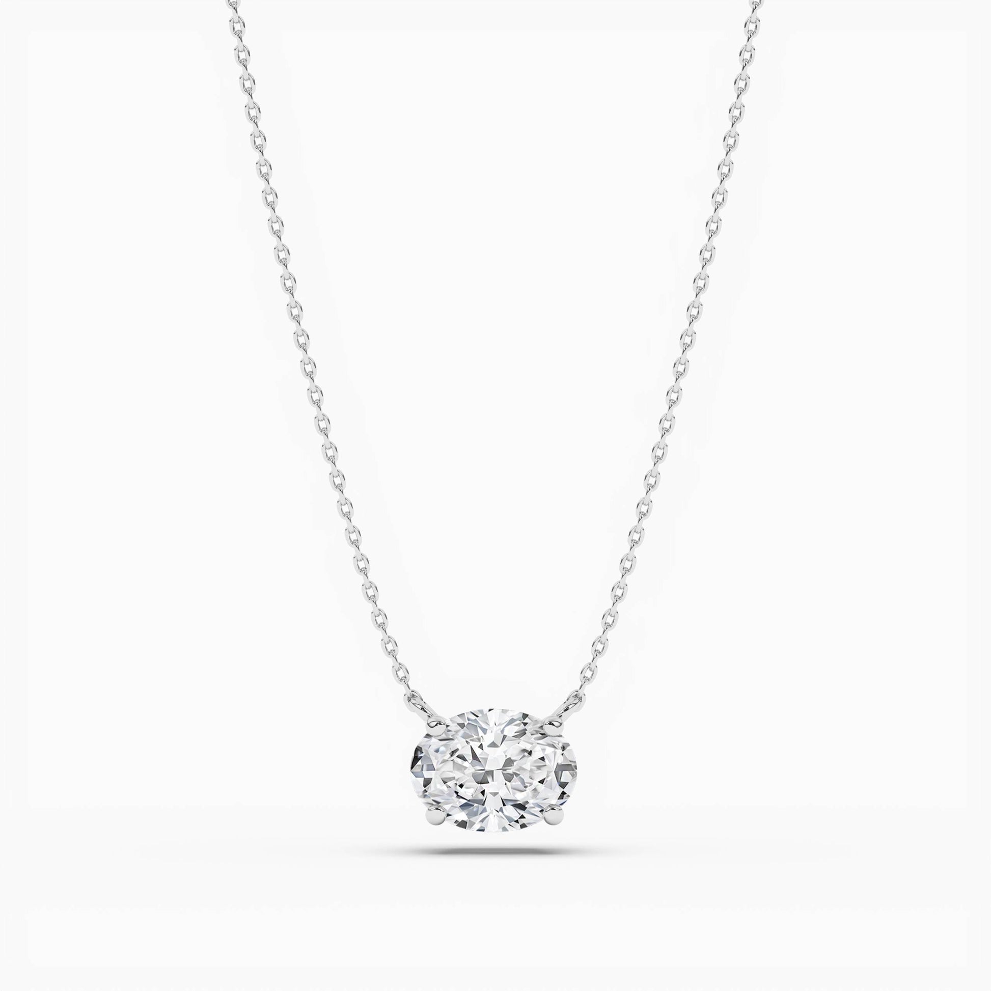 Diamond necklace on a white background