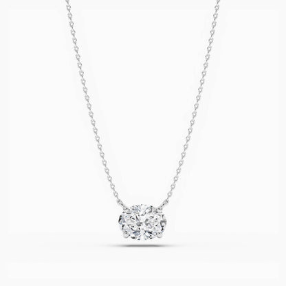 Diamond necklace on a white background