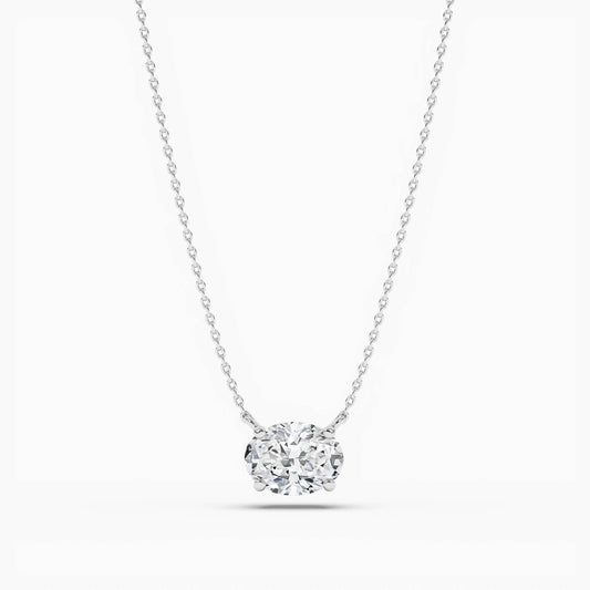 Diamond necklace on a white background