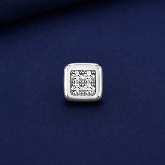Silver moissanite studs for men