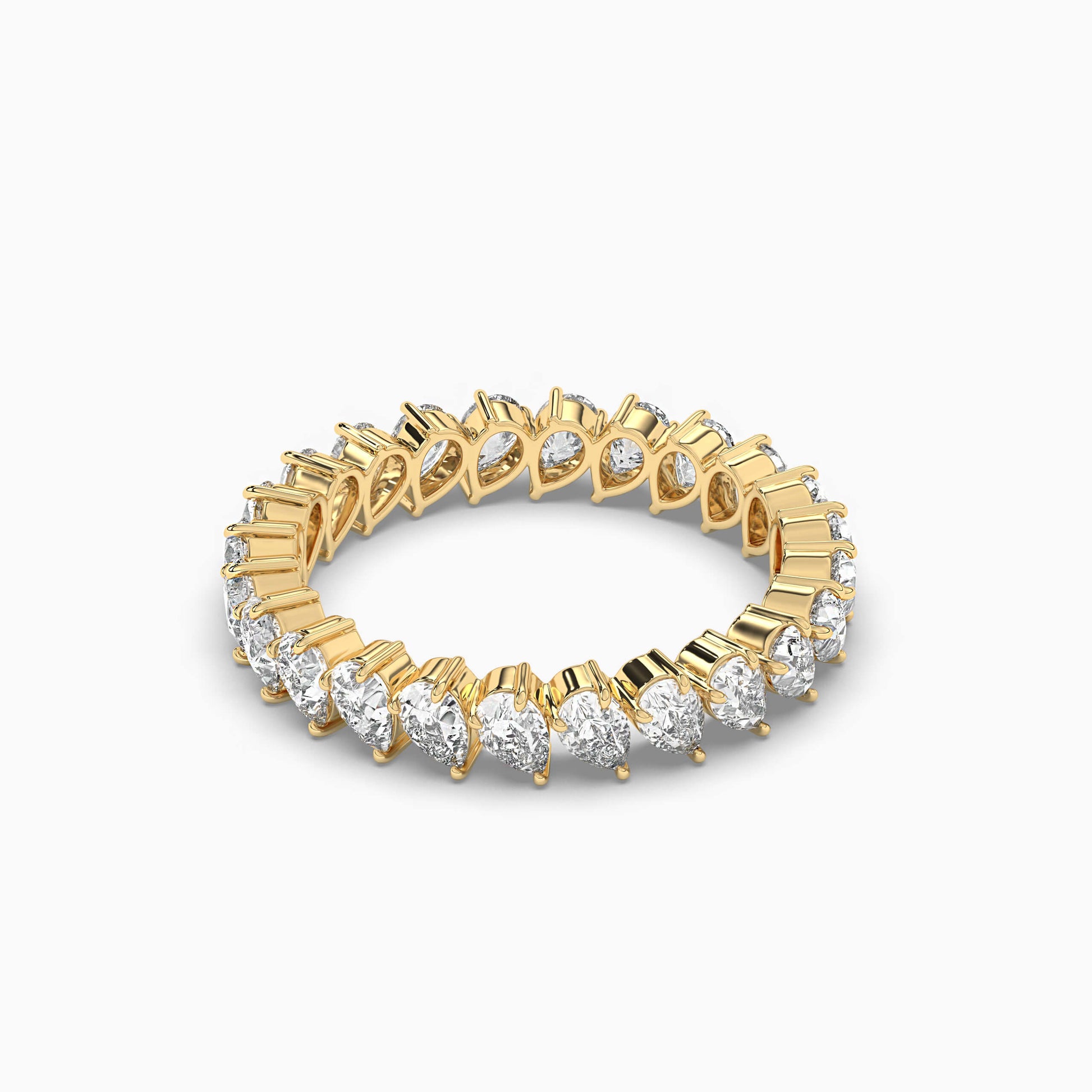 Pear diamond wedding band