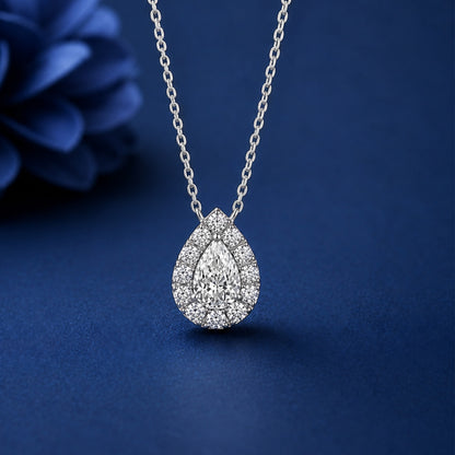 Sparkling Pear Shape Pendant Necklace for Women
