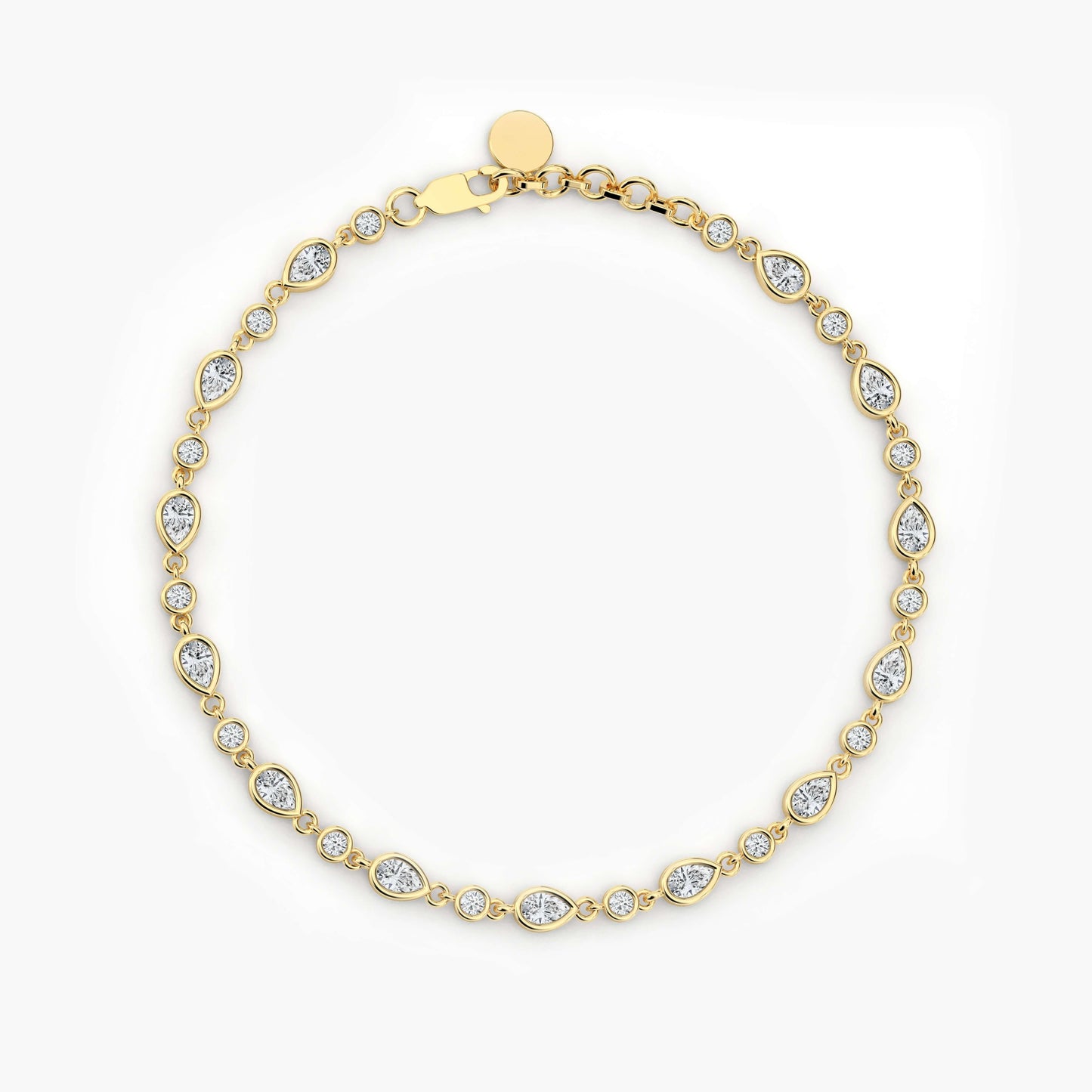Silver Diamond Bezel Bracelet