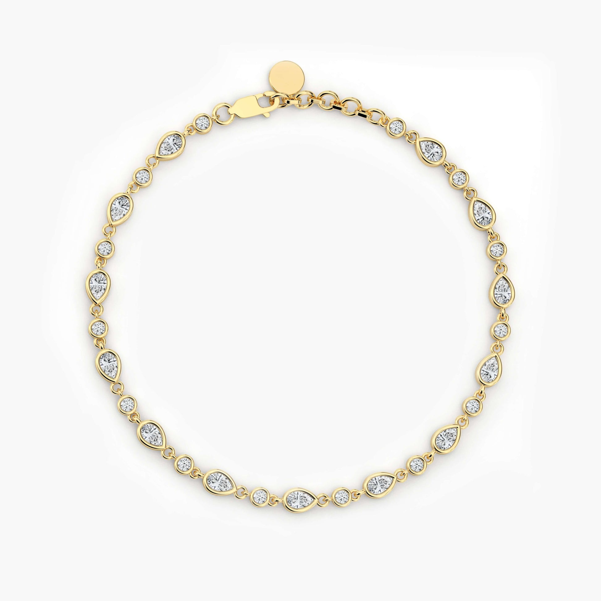Silver Diamond Bezel Bracelet