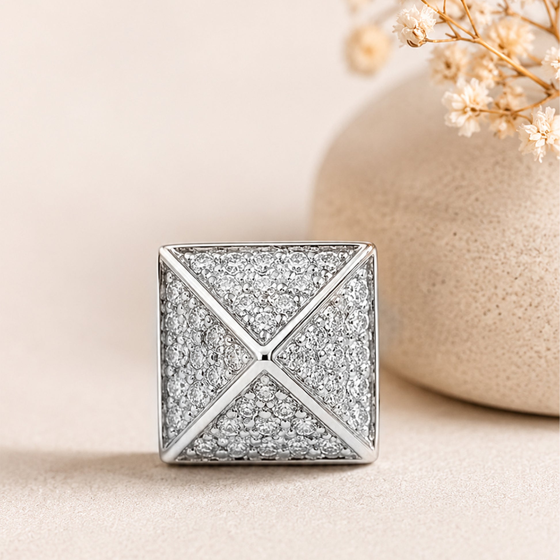 Pyramid CZ Stud Earrings