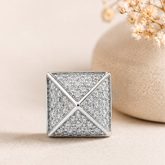 Pyramid CZ Stud Earrings