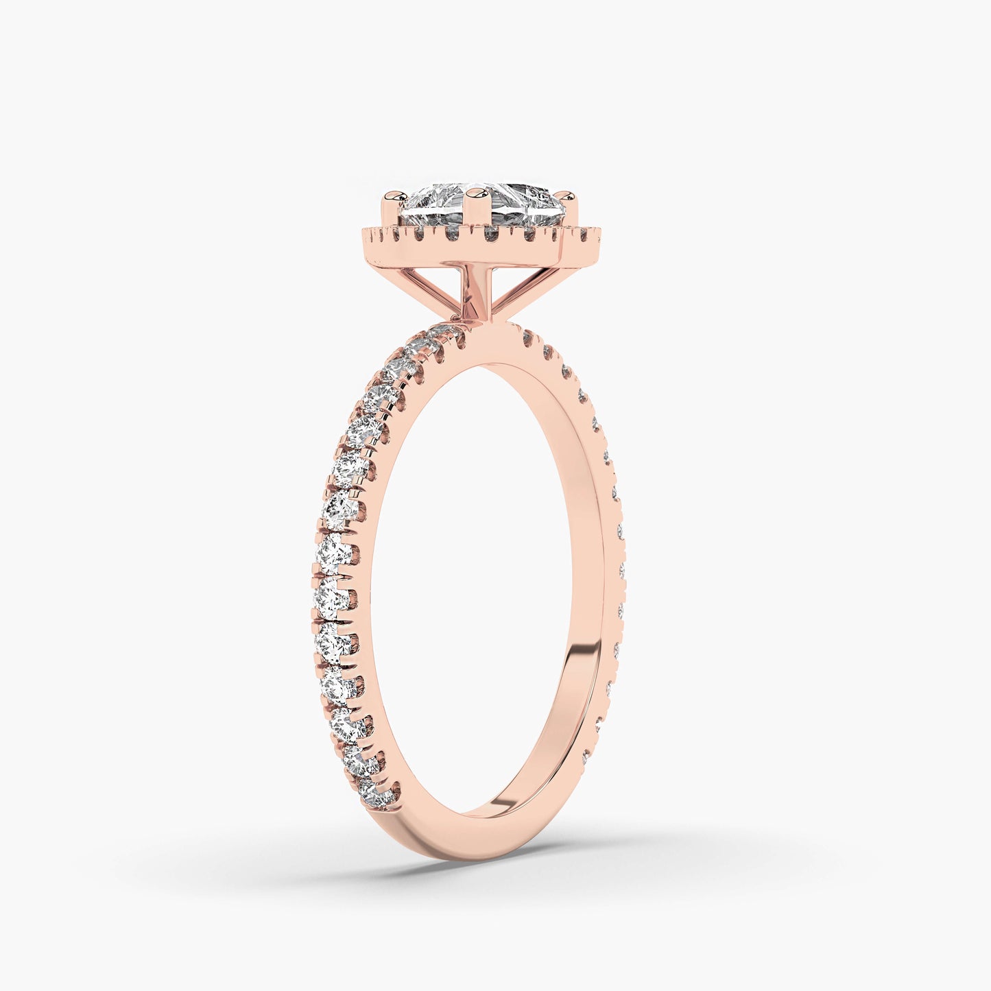 rose gold plated heart shape ring