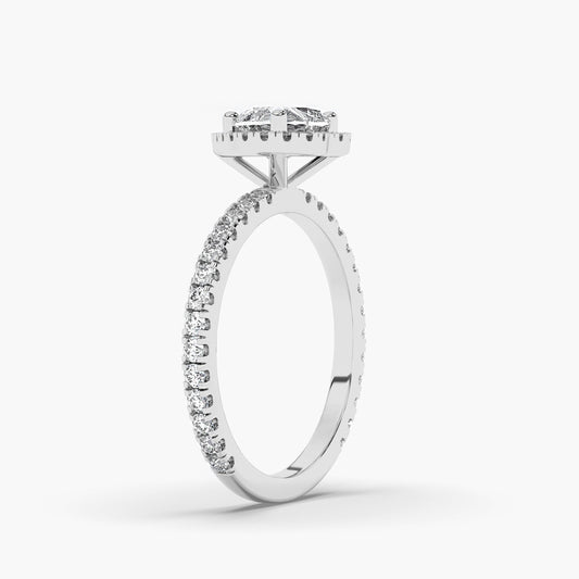 Silver halo ring