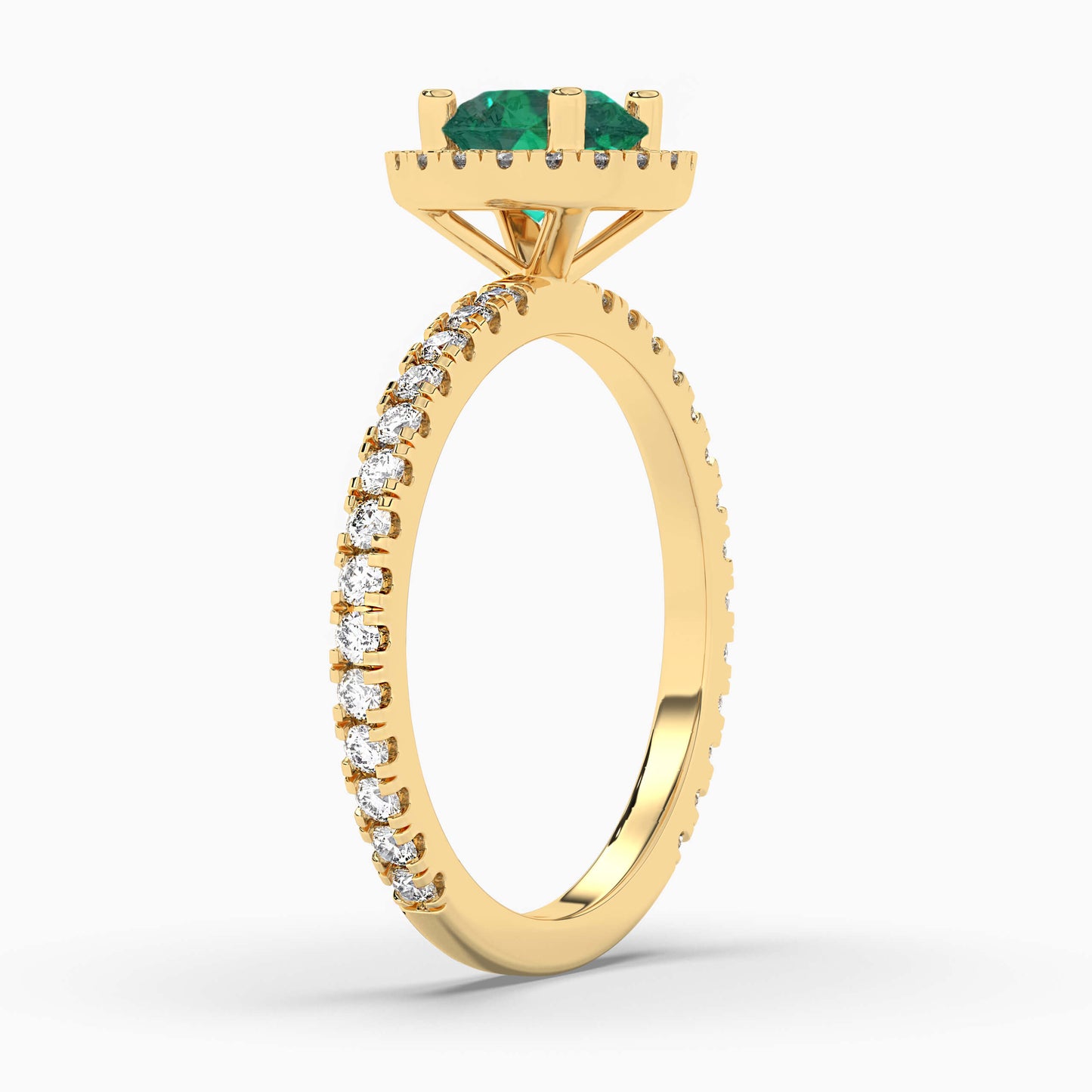 round diamond halo ring