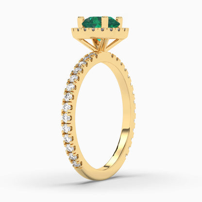round diamond halo ring