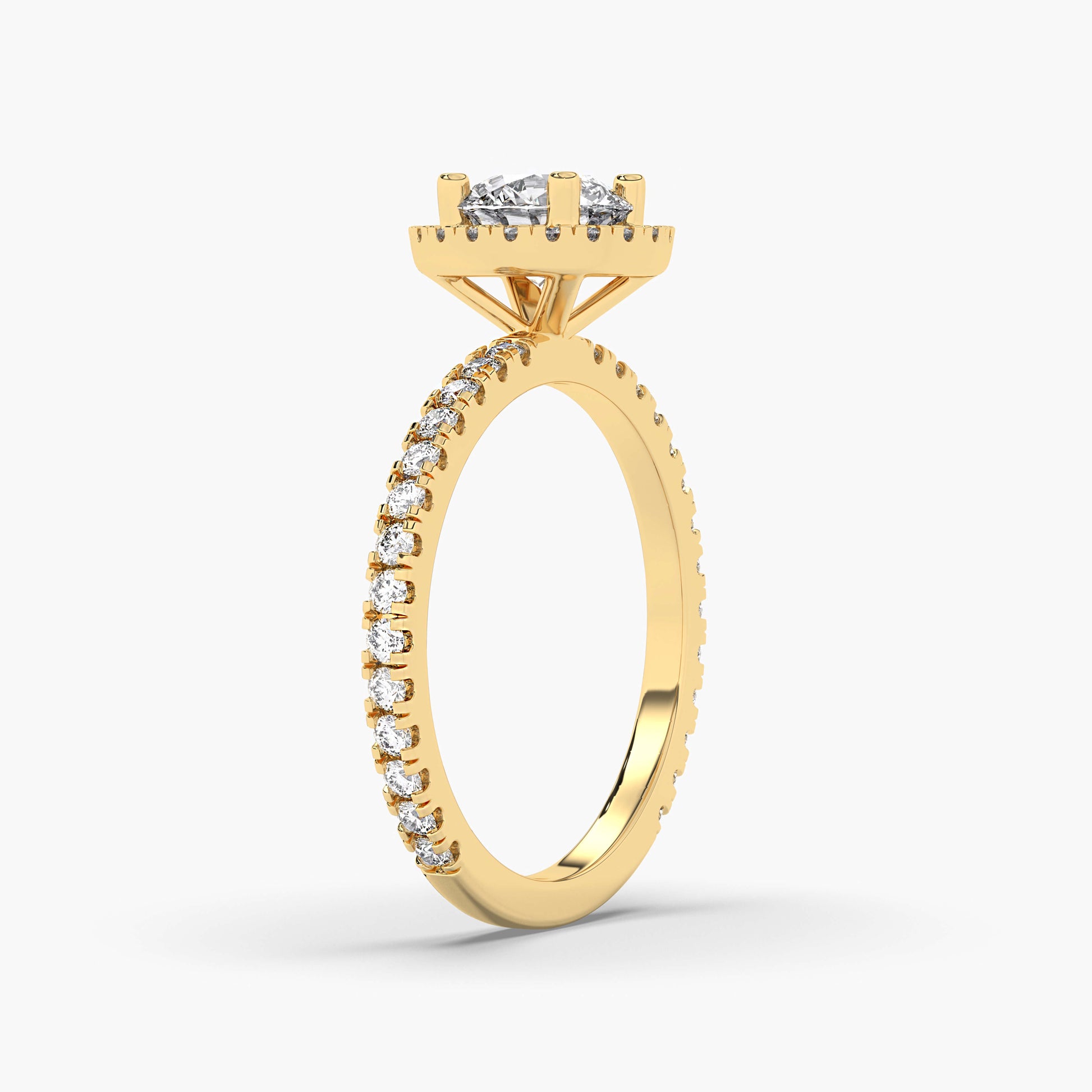 Gold ring with diamond accents