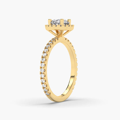 Gold ring with diamond accents